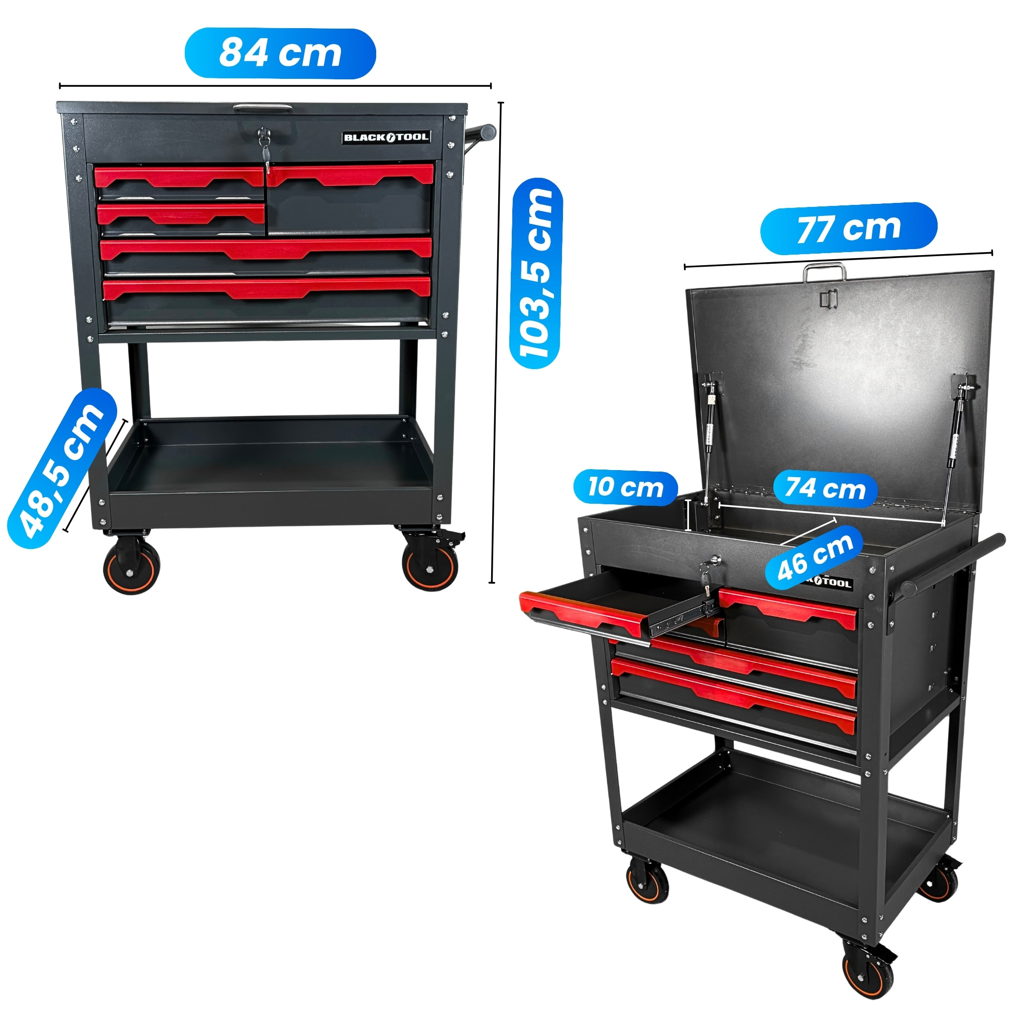 BL-5004 Dielenský vozík Gear Prázdny 5 zásuviek_1